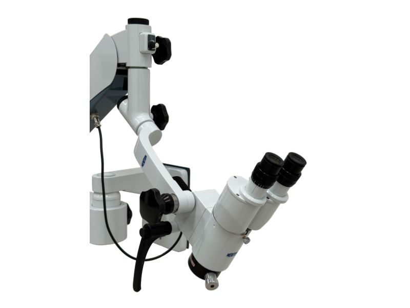 Microscopio de pared Newton, vista lateral del binocular